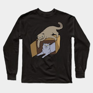 2 cats playing Long Sleeve T-Shirt